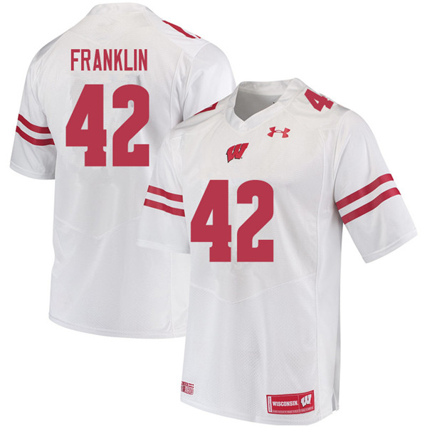 Men #42 Jaylan Franklin Wisconsin Badgers College Football Jerseys Sale-White - Click Image to Close